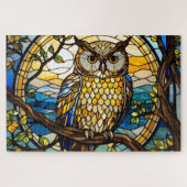 Stained Grass Owl Jigsaw Puzzle Legpuzzel (Horizontaal)