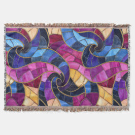 Stainglass Blue Purple Design Deken