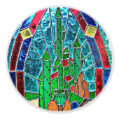 Stainglass Emerald Castle van de Tovenaar van Oz Keramische Knop (Voorkant)
