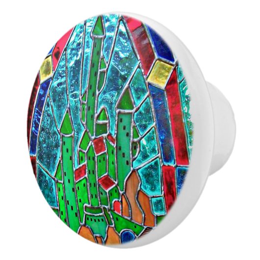 Stainglass Emerald Castle van de Tovenaar van Oz Keramische Knop (Rechts)
