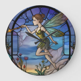 Stainglass Fairy Grote Klok
