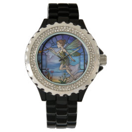 Stainglass Fairy Horloge