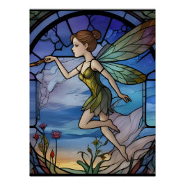 Stainglass Fairy Perfect Poster