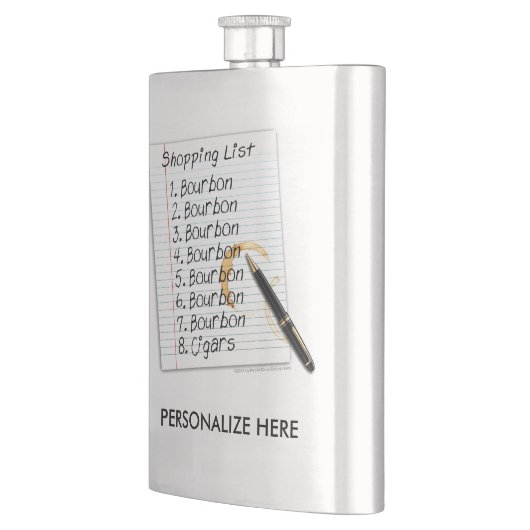 STAINLESS FLASK - BOURBON LOVERS SHOPPT LIST HEUPFLES (Links)
