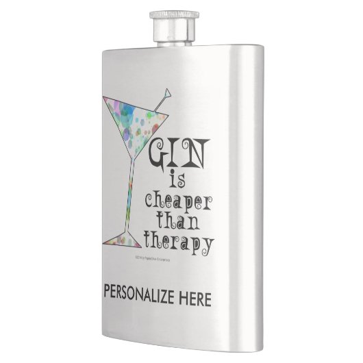 STAINLESS FLASK - GIN IS CHEAPER DAN THERAPIE HEUPFLES (Links)