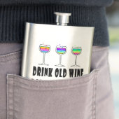 STAINLESS FLASK - OUDE WIJN DRINK, DATUM JONGE MAN FLACON (Voorbeeld)
