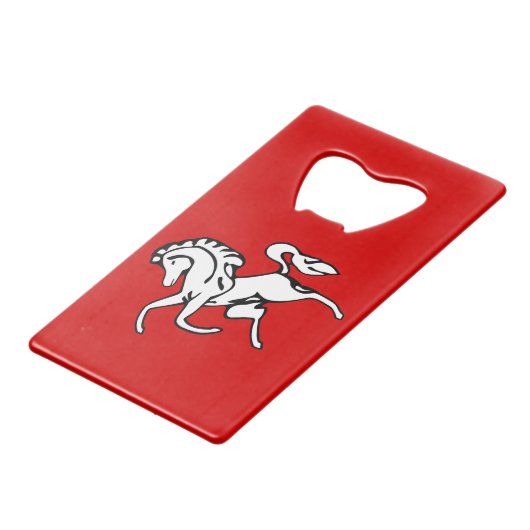 Stainless Steel Bottle Opener flag of Kent County Creditkaart Flessenopener (Achterkant Gekanteld)