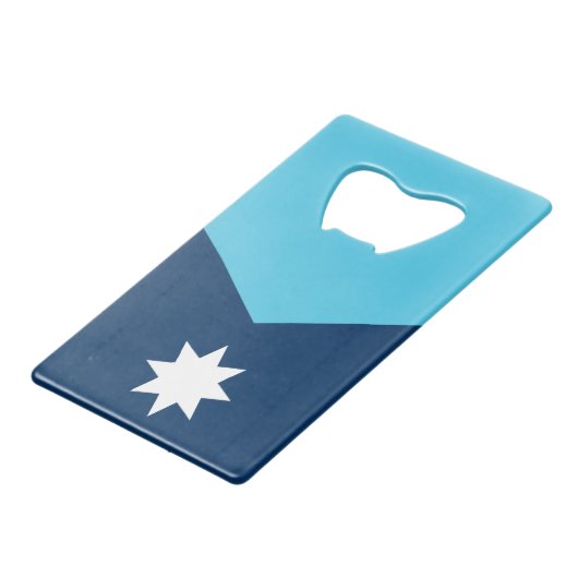 Stainless Steel Bottle Opener flag of Minnesota Creditkaart Flessenopener (Achterkant Gekanteld)