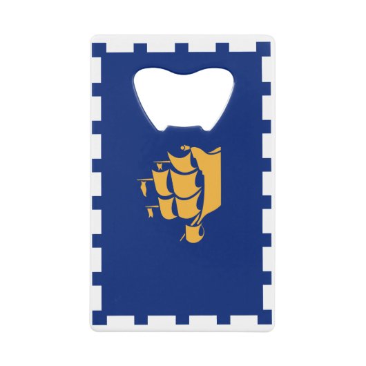 Stainless Steel Bottle Opener flag of Quebec City Creditkaart Flessenopener (Voorkant)