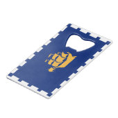 Stainless Steel Bottle Opener flag of Quebec City Creditkaart Flessenopener (Voorkant Gekanteld)