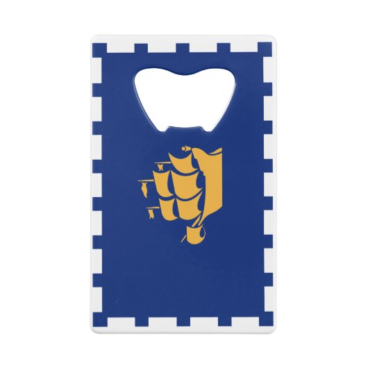 Stainless Steel Bottle Opener flag of Quebec City Creditkaart Flessenopener (Achterkant)