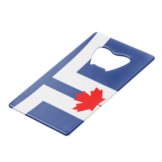 Stainless Steel Bottle Opener flag of Toronto Creditkaart Flessenopener (Achterkant Gekanteld)