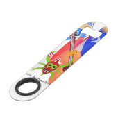 Stainless Steel Bottle Opener Puerto Rican  Speed Flessenopener (Achterkant Gekanteld)