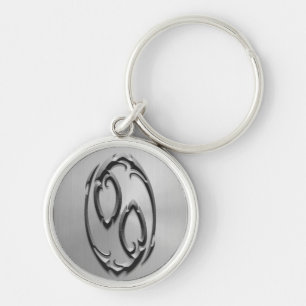 Stainless Steel Cancer Symbool Sleutelhanger