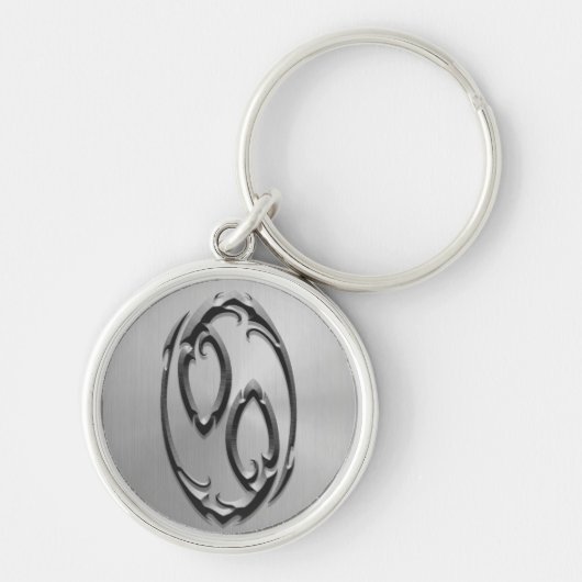 Stainless Steel Cancer Symbool Sleutelhanger (Voorkant)