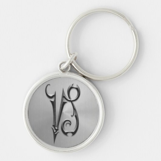 Stainless Steel Capricorn Symbool Sleutelhanger (Voorkant)