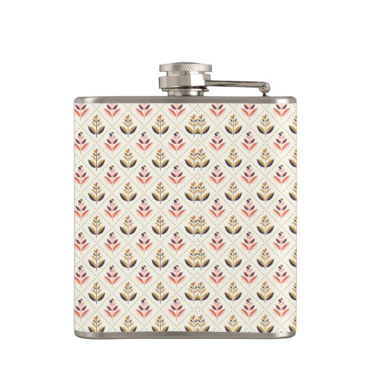 Stainless steel flask with a pattern  heupfles (Achterkant)