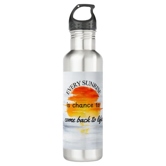 Stainless Steel Inspirational Drink Bottle Waterfles (Voorkant)