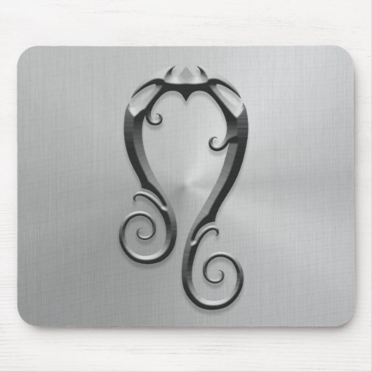 Stainless Steel Leo-symbool Muismat (Voorkant)