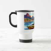 Stainless Steel Travel Mug Boating Dog Image Reisbeker (Links)