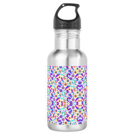 Stainless steel water bottle with a black cap waterfles 