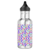 Stainless steel water bottle with a black cap waterfles  (Rechts)