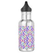 Stainless steel water bottle with a black cap waterfles  (Links)