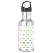 Stainless steel water bottle with a black cap  waterfles  (Voorkant)