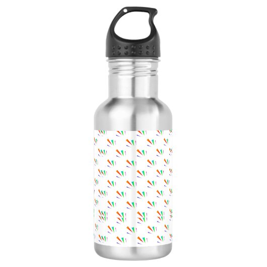 Stainless steel water bottle with a black cap  waterfles  (Voorkant)