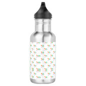 Stainless steel water bottle with a black cap  waterfles  (Rechts)
