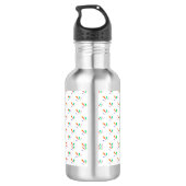 Stainless steel water bottle with a black cap  waterfles  (Achterkant)