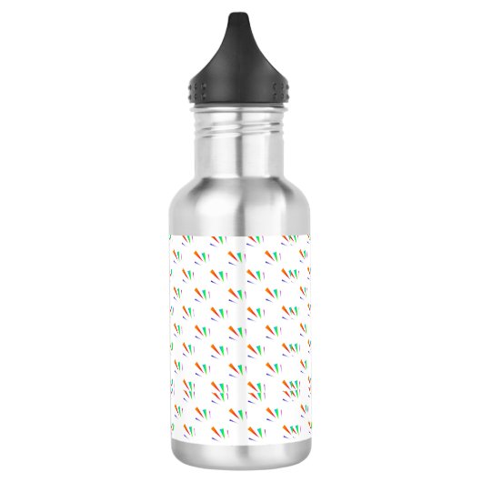 Stainless steel water bottle with a black cap  waterfles  (Links)