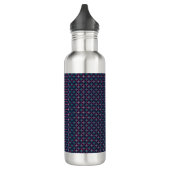 Stainless steel water bottle with a black lid waterfles (Links)