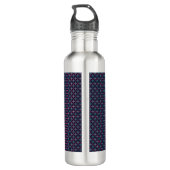 Stainless steel water bottle with a black lid waterfles (Achterkant)