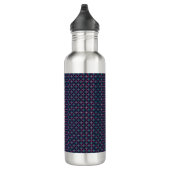 Stainless steel water bottle with a black lid waterfles (Rechts)