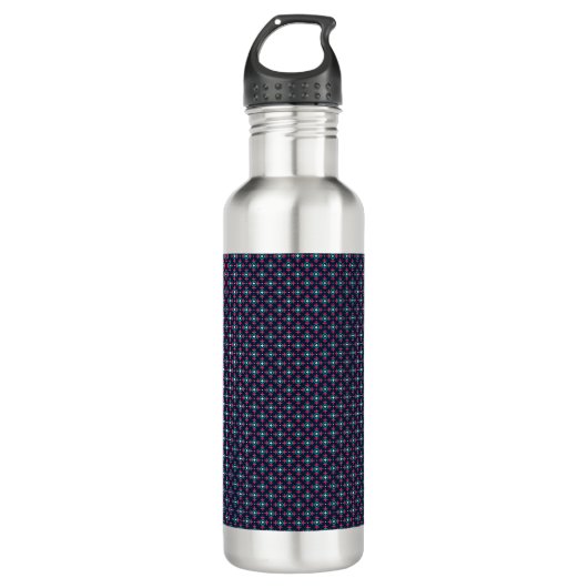 Stainless steel water bottle with a black lid waterfles (Voorkant)