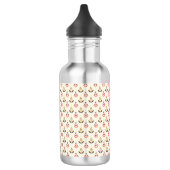 Stainless steel water bottle with a floral pattern waterfles  (Links)