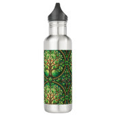 Stainless steel water bottles with intricate green waterfles  (Links)