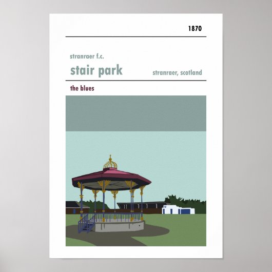 Stair Park, Stranraer. Stadium afdrukken Poster (Voorkant)