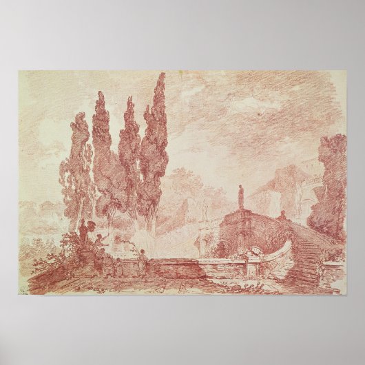 Staircase in de tuinen van Villa d'Est Poster (Voorkant)