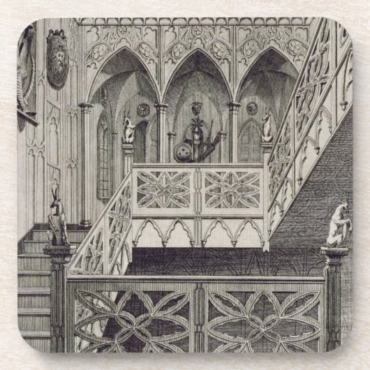 Staircase in Strawberry Hill, gegraveerd door J. N Bier Onderzetter (Voorkant)