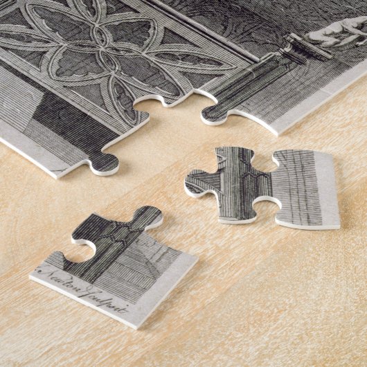 Staircase in Strawberry Hill, gegraveerd door J. N Legpuzzel (Zijkant)