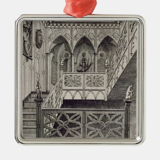 Staircase in Strawberry Hill, gegraveerd door J. N Metalen Ornament (Voorkant)