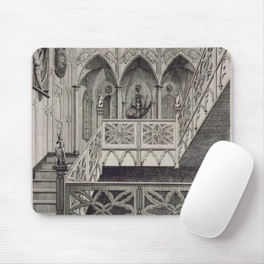 Staircase in Strawberry Hill, gegraveerd door J. N Muismat (Met muis)