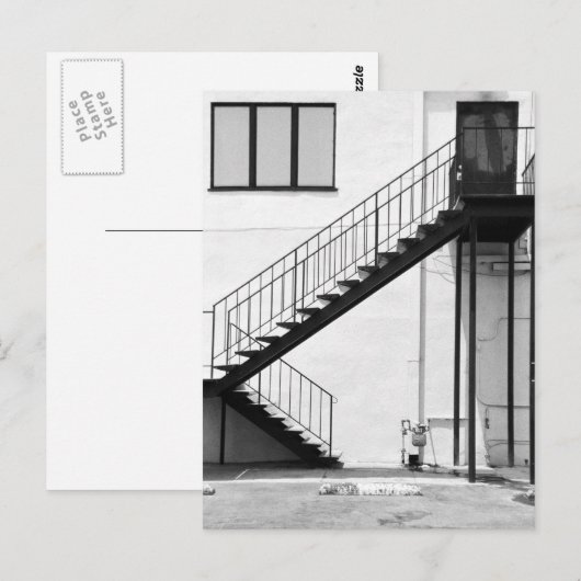 Staircase in zwart-wit briefkaart (Voorkant / Achterkant)