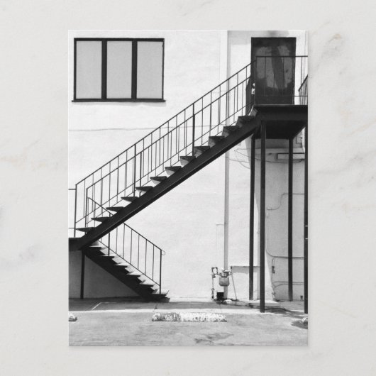 Staircase in zwart-wit briefkaart (Voorkant)