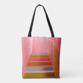 STAIRCASE WIT EN BROWN WOODEN TOTE BAG (Achterkant)