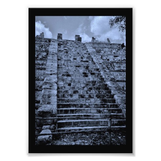 Stairs van Chichen Itza Foto Afdruk (Voorkant)