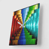 Stairstep Multicolor Abstract Art Square Vierkante Klok (Hoek)