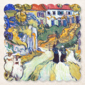 Stairway bij Auvers van Vincent Van Gogh Kartonnen Onderzetters (Voorkant)